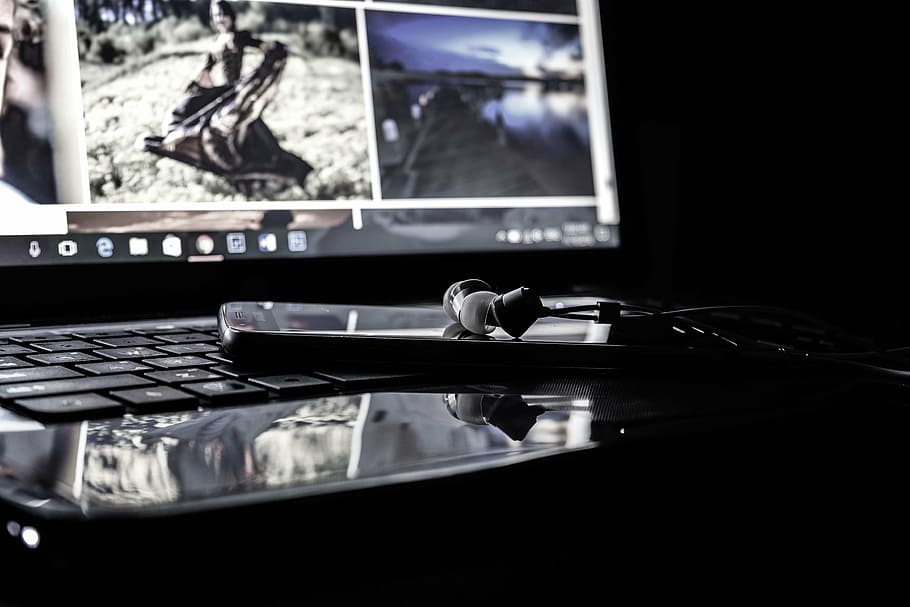 turned-on flat screen monitor, close, photo, laptop, computer HD wallpaper