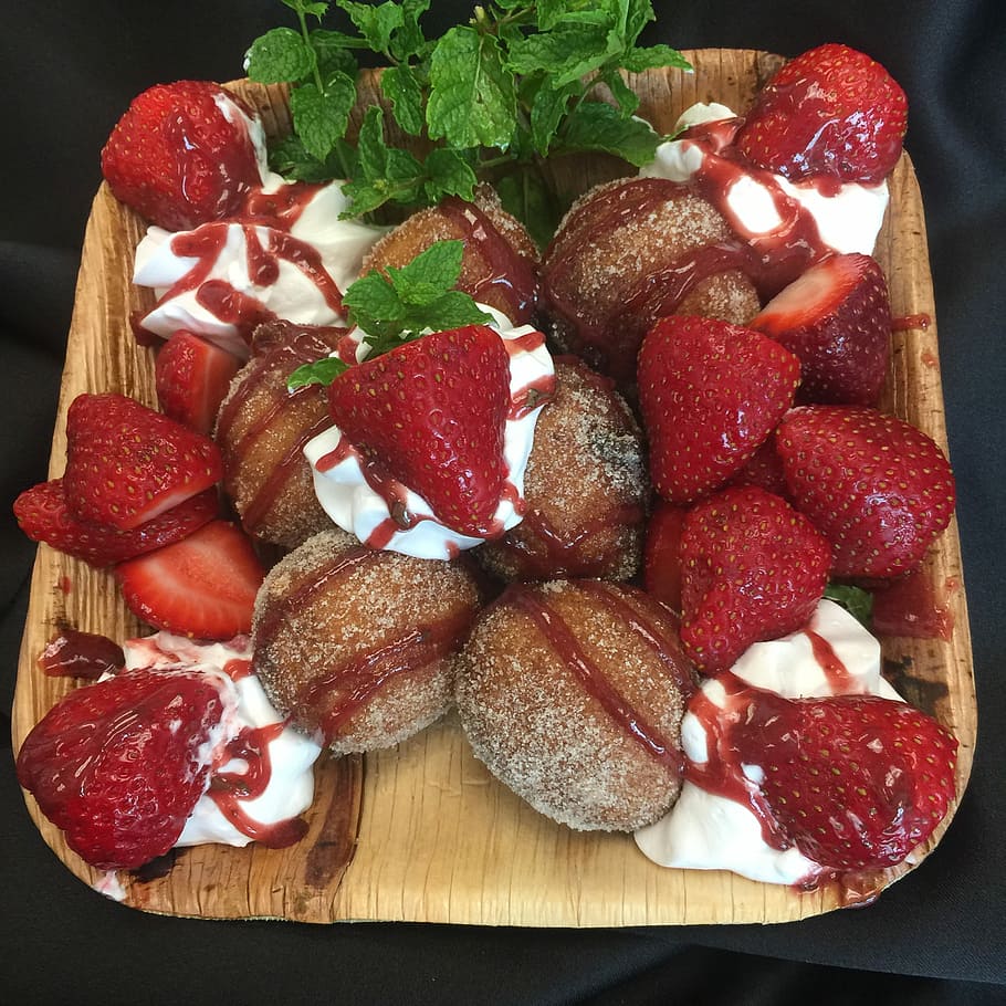 Strawberry, Mint, Strawberries, yonuts, dessert, food and drink HD wallpaper