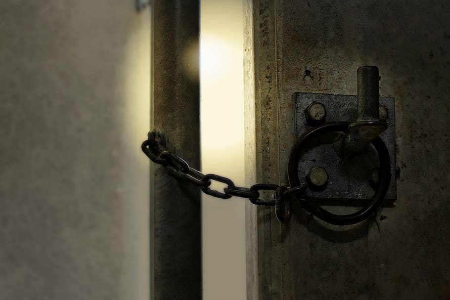 Chain, Lock, Door, Gate, Security, Metal, protection, secret HD wallpaper