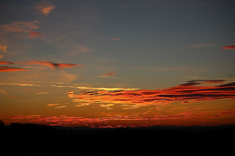 Sunset, Evening, evening sky, red, afterglow, abendstimmung HD wallpaper