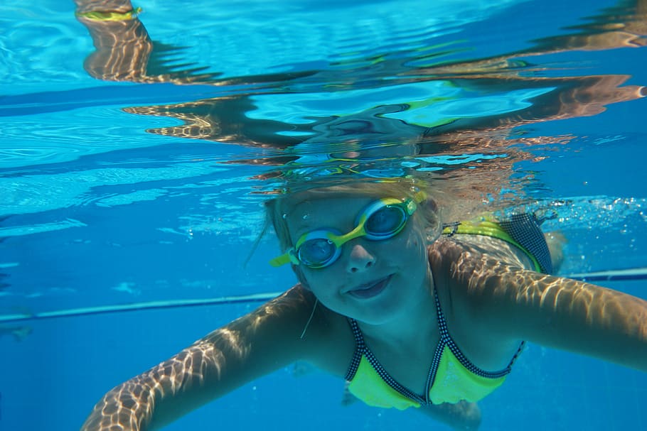 girl swimming in water, diving, summer, blue, travel, underwater HD wallpaper