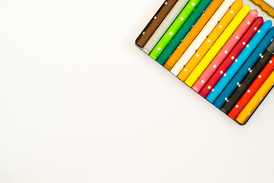 assorted-color pens, crayon, colorful, creativity, background HD wallpaper