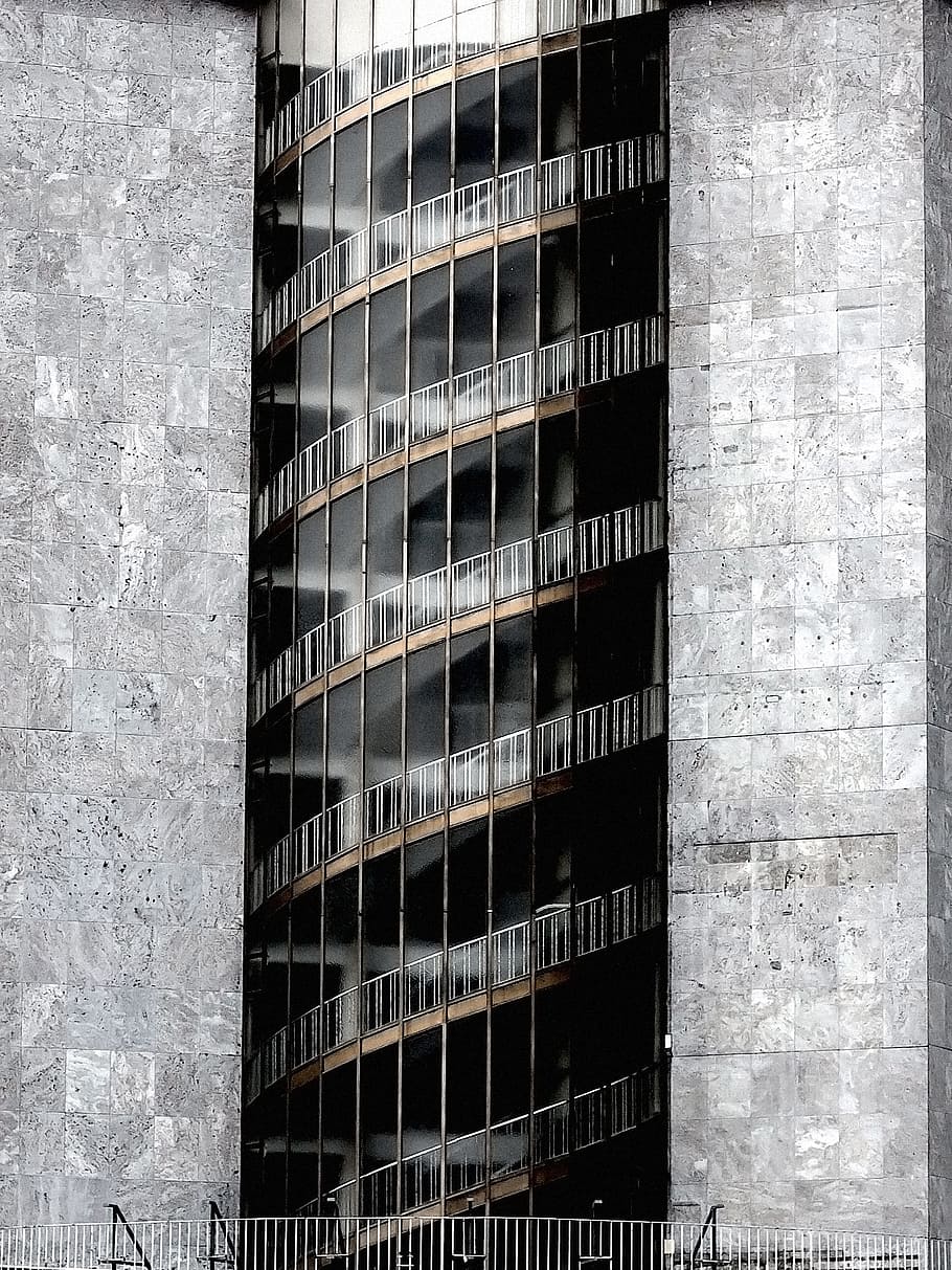Gray Concrete Glass Building, architectural, architecture, construction HD wallpaper