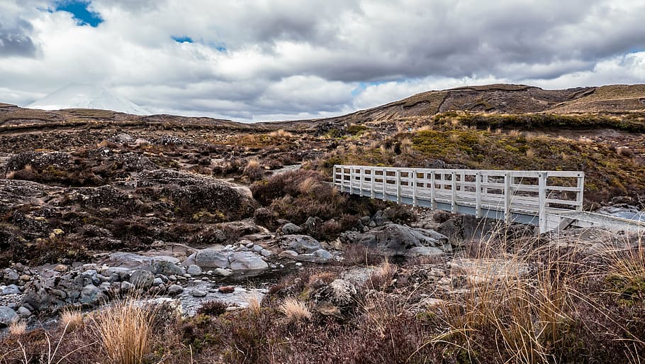 landscape photography of bridge through rocks, rugged, nature HD wallpaper