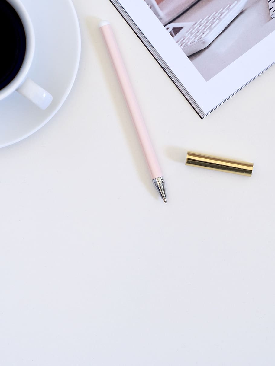 blog, blogging, white, writing instrument, pen, still life HD wallpaper