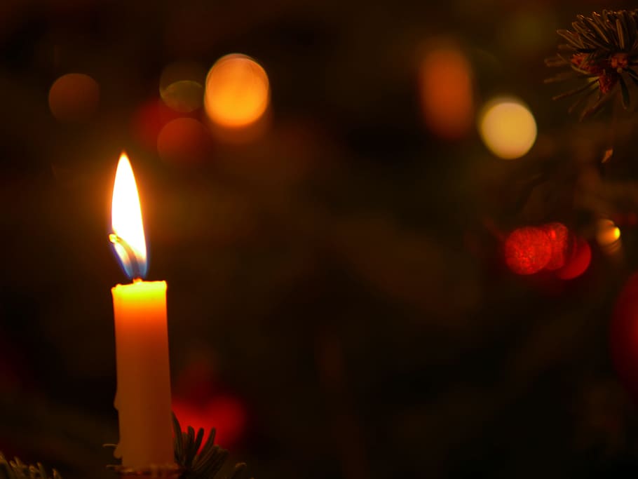 christmas, celebration, flare-up, candle, candlelight, illuminated, HD wallpaper