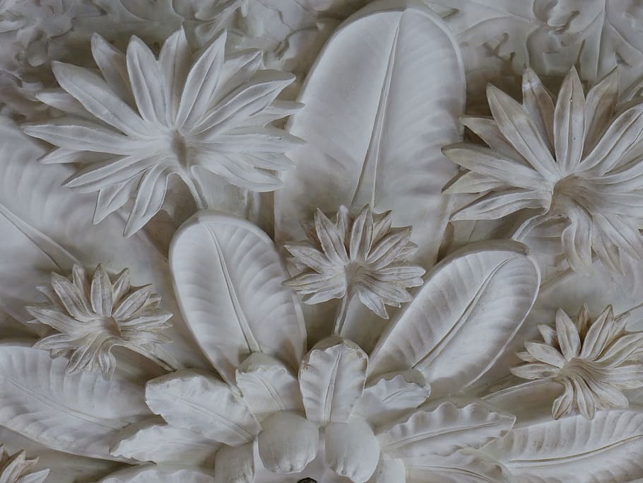 ornament, molding, decoration, ceiling, plants, flower, backgrounds HD wallpaper