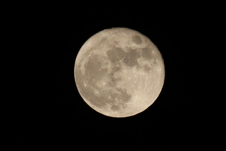 luna, full moon, autumn, nero, mystery, clear night, space HD wallpaper
