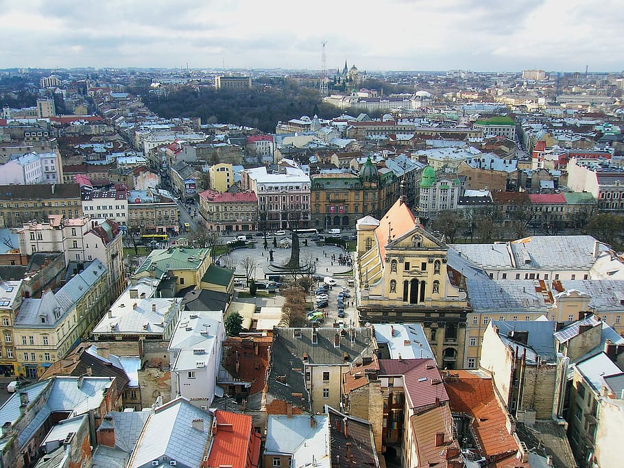 lviv, city, the city of lviv, ukraine, tourism, sights, roof, HD wallpaper