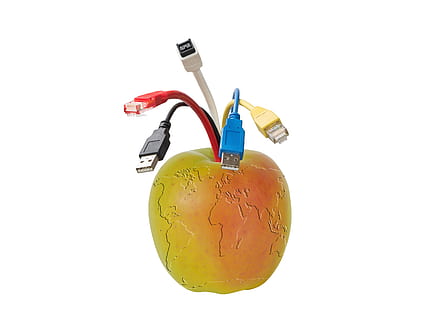 communication, concept, apple, updating, usb port, network HD wallpaper