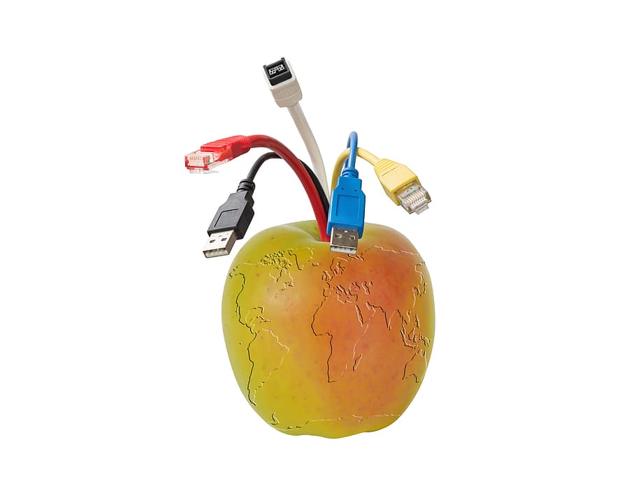 communication, concept, apple, updating, usb port, network HD wallpaper