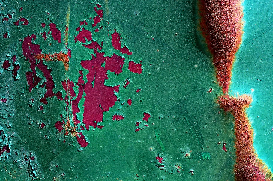 untitled, paint, peeling, green, rust, metal, green color, no people HD wallpaper