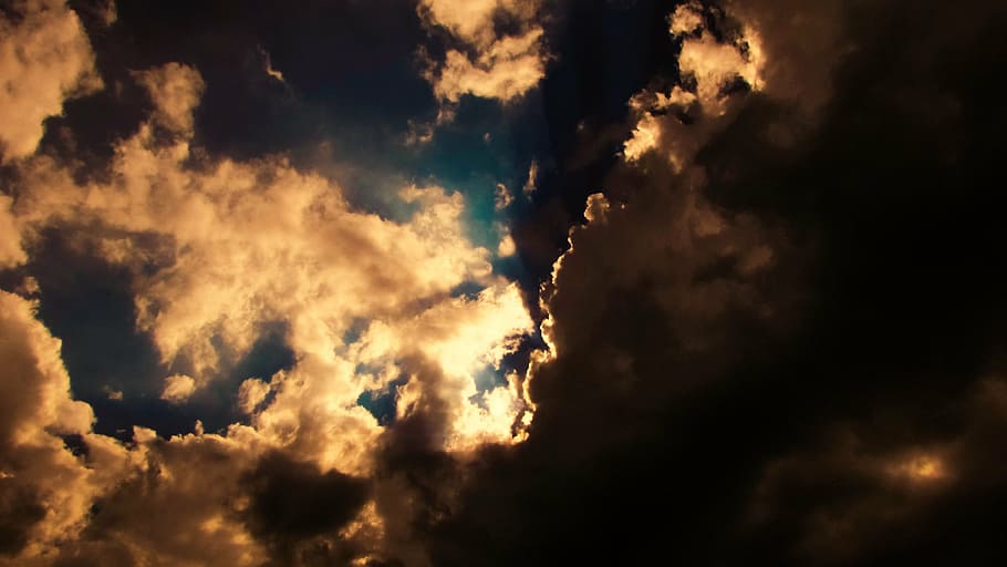 clouds, dramatic, sky, light, sunshine, mystique, nature, sunlight HD wallpaper