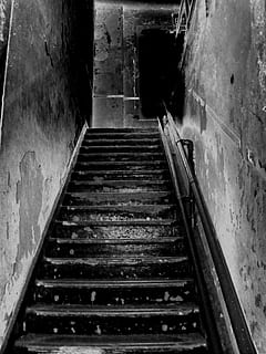 grayscale photo of concrete stair, stairs, architecture, steps HD wallpaper