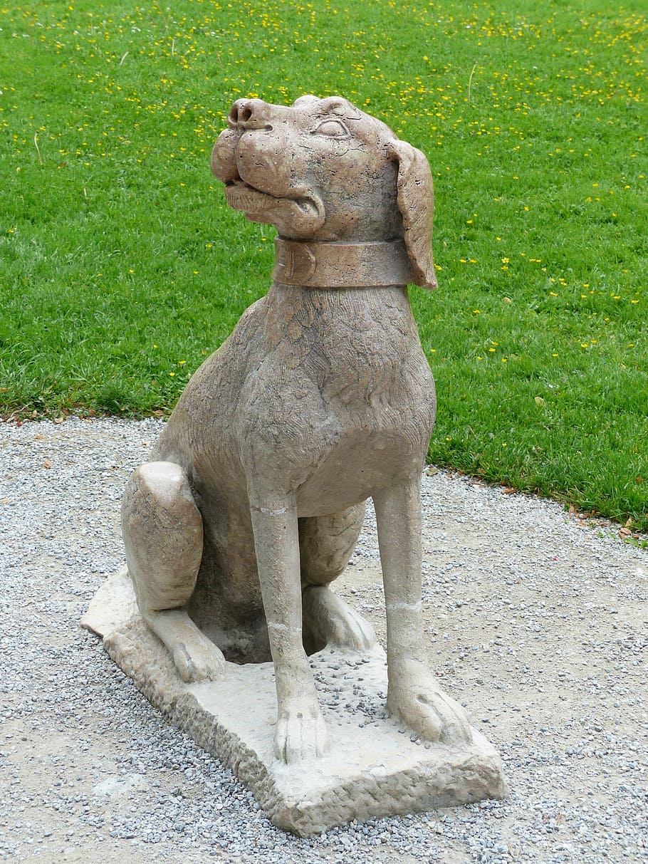 dog, statue, stone, ssteinfigur, animal, pets, mammal, sculpture HD wallpaper