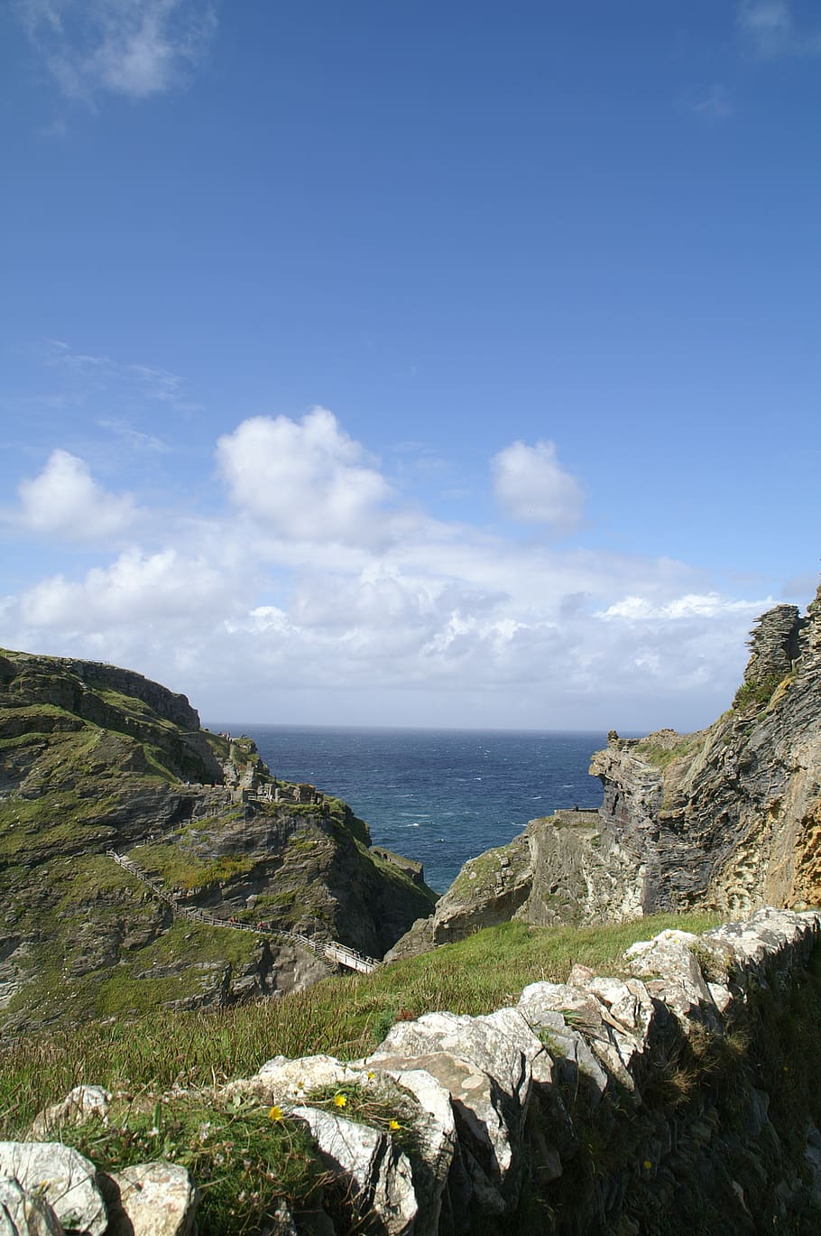 cornwall, england, landscape, coast, sky, sea, scenics - nature HD wallpaper