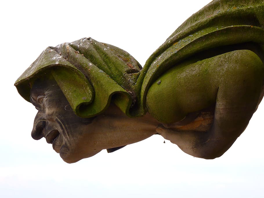 Gargoyle, Figure, Human, white background, animal skull, no people HD wallpaper