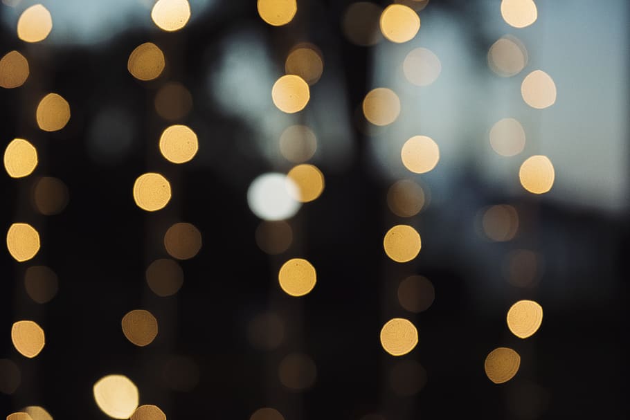 lights, dark, round, bokeh, blurred, blurry, illuminated, defocused HD wallpaper
