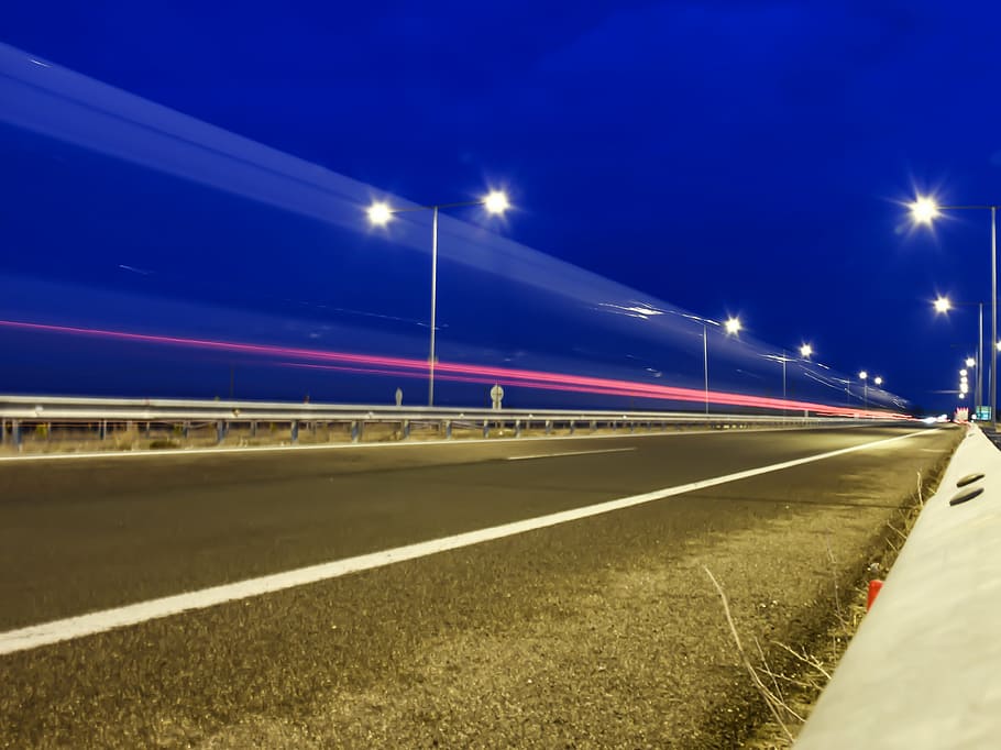 time-lapse photography of red lights on asphalt road, traffic HD wallpaper