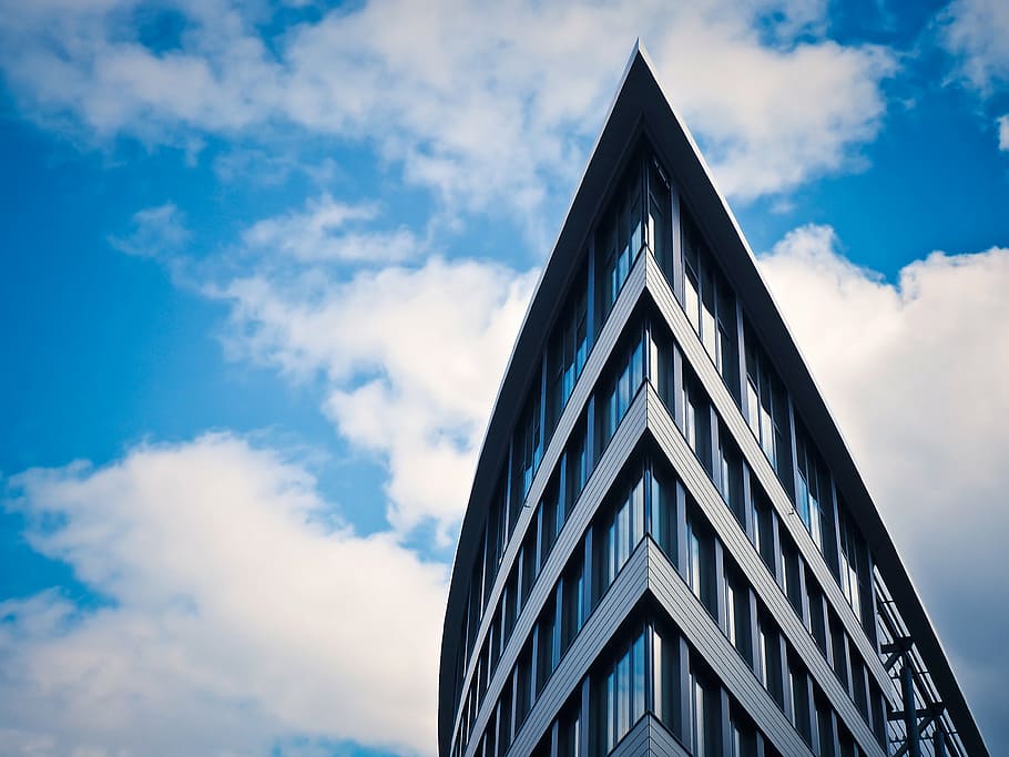 blue sky, architecture, modern, building, skyscraper, facade HD wallpaper