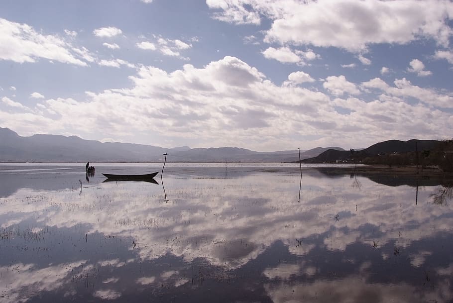 Water, Mirror, Day, nature, lake, nautical Vessel, sky, cloud - Sky HD wallpaper