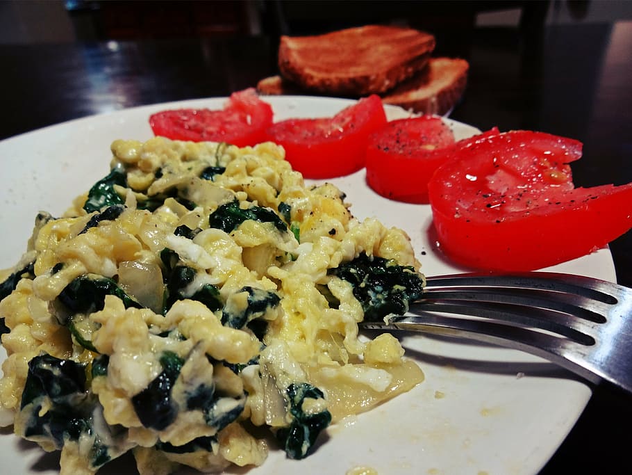 breakfast, egg, tomato, macro, healthy, egg whites, meal, eating HD wallpaper