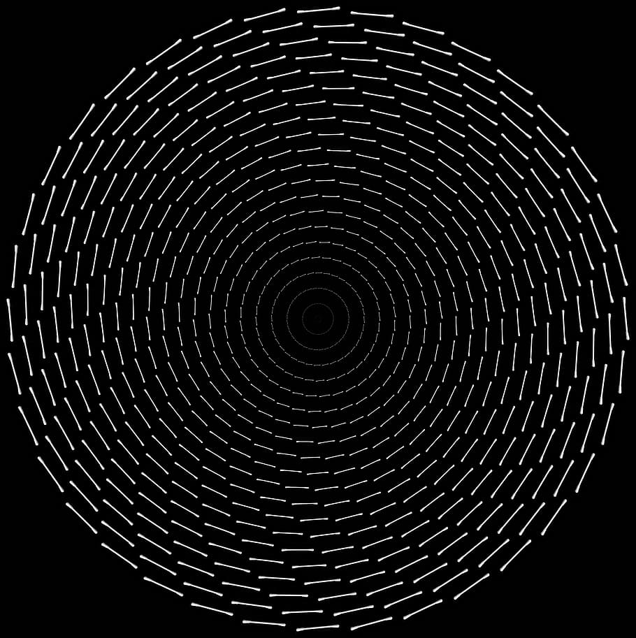 q-tips, collage, space, circle, geometric shape, pattern, design HD wallpaper