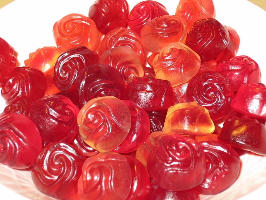 roses, candy, nibble, red, food and drink, freshness, sweet food HD wallpaper