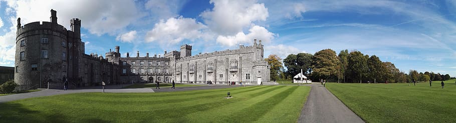 gray mansion surrounded by grass field, Kilkenny Castle, Kilkenny, Castle, HD wallpaper