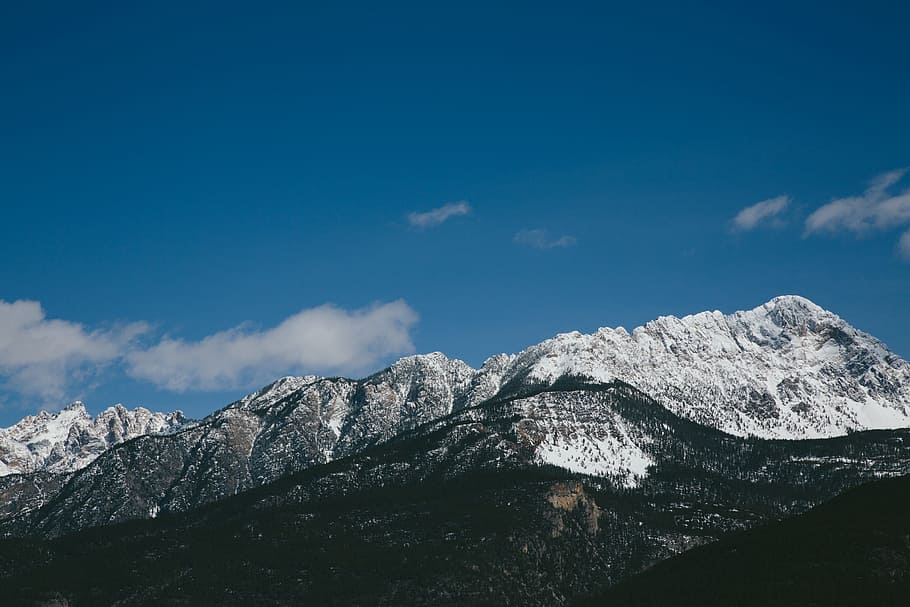 Mountain Range, Ridge, Mountains, Hills, snowy, cold, forest HD wallpaper