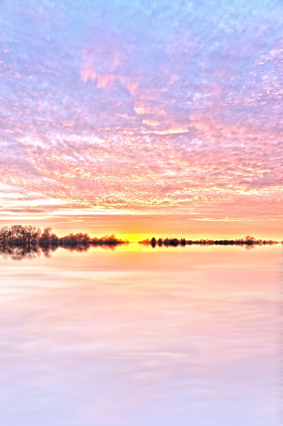 Reflection, Water, Sunset, Sunrise, scenery, nature, sky, landscape HD wallpaper