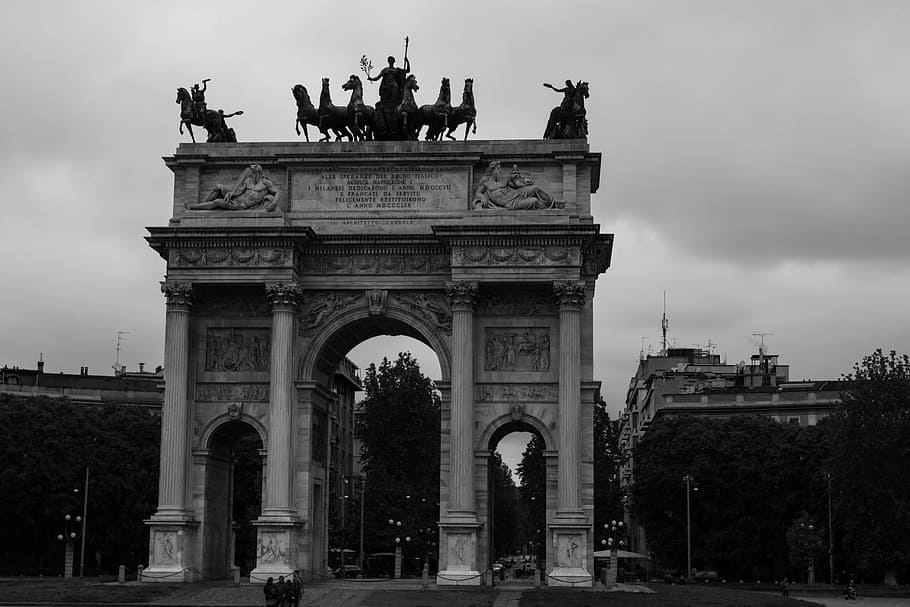 milan, monument, built structure, architecture, statue, sculpture HD wallpaper