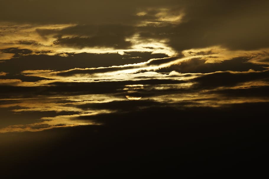 dark, clouds, sky, evening, night, cloud - sky, sunset, beauty in nature HD wallpaper