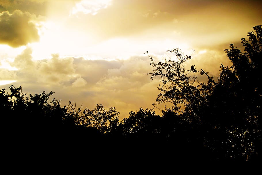 sky, contrast, nature, landscape, against day, shades, sunset HD wallpaper