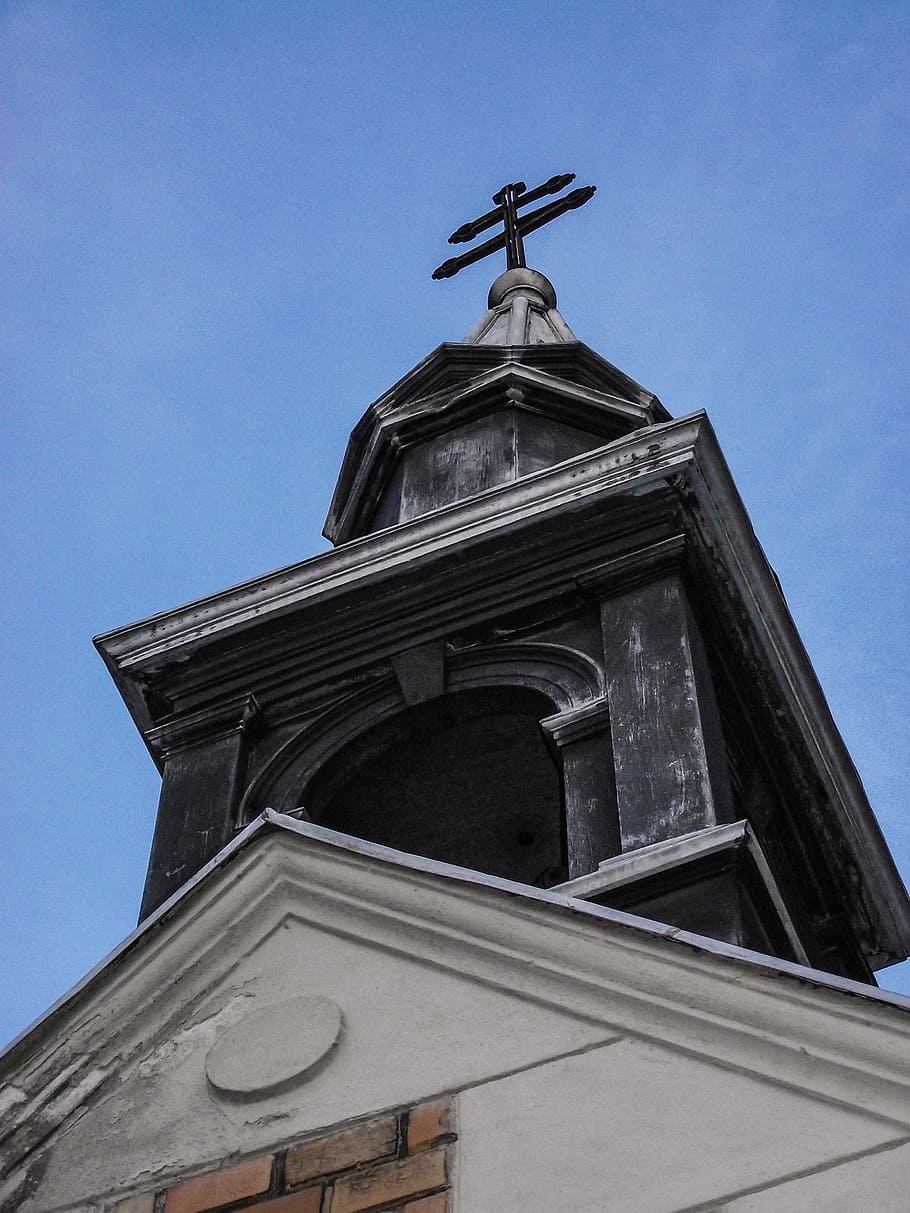 building, old building, tree, blue, sky, church, chapel, bell HD wallpaper