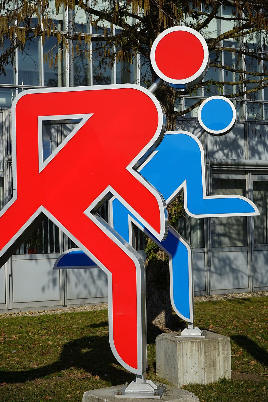 males, jog, run, sprint, abstract, red, blue, person, stylized HD wallpaper
