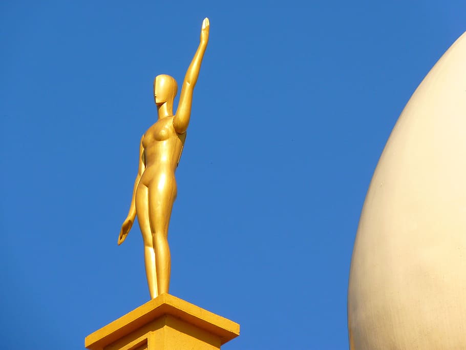 Figure, Golden, Egg, Egg, White, Museum, Dalí, figueras, spain HD wallpaper