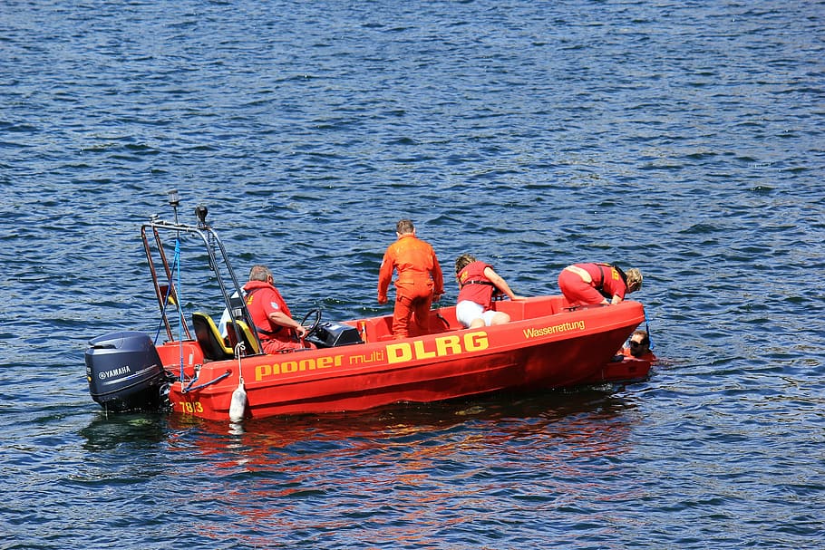 dlrg, boot, water rescue, lifeboat, emergency, bathtub race, HD wallpaper
