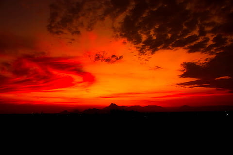 Sky, Clouds, Sunset, Dusk, Hdr, red, colorful, landscape, beautiful HD wallpaper