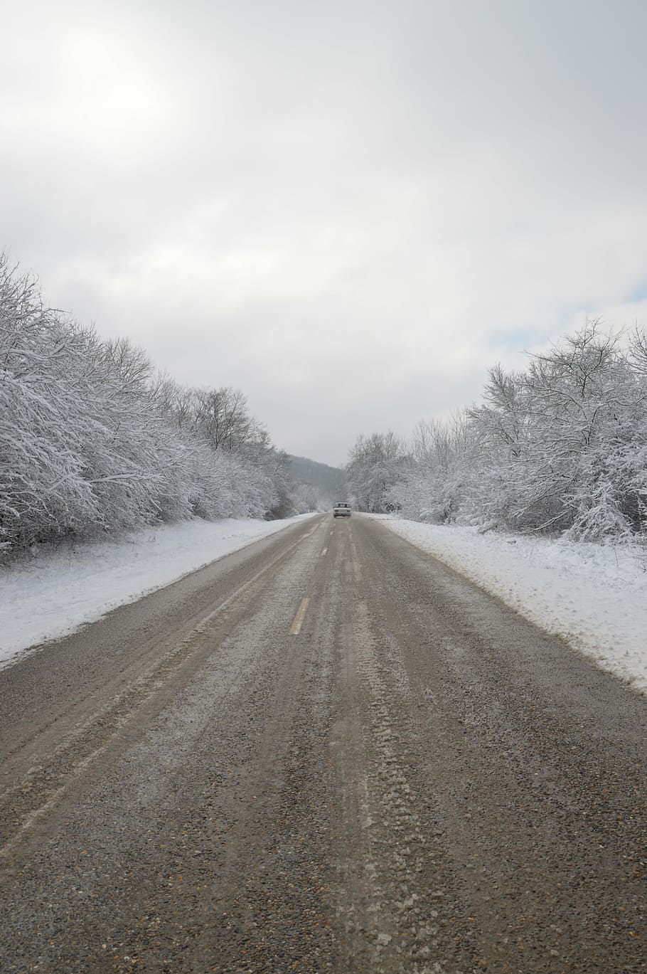 winter road, trees, winter landscape, frost, the way forward HD wallpaper