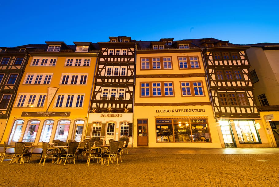 erfurt, thuringia germany, old town, places of interest, fachwerkhaus HD wallpaper