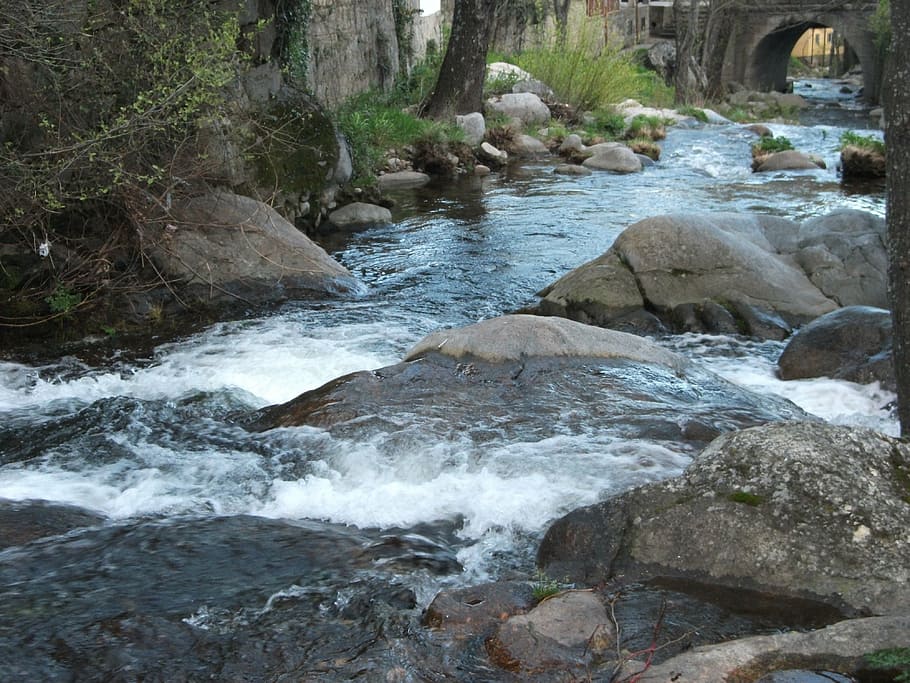 river, water, waterfall, stones, nature, landscape, rock, solid HD wallpaper