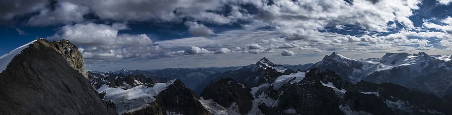 alpine, panorama, engelberg, switzerland, clouds, sky, mountains, HD wallpaper