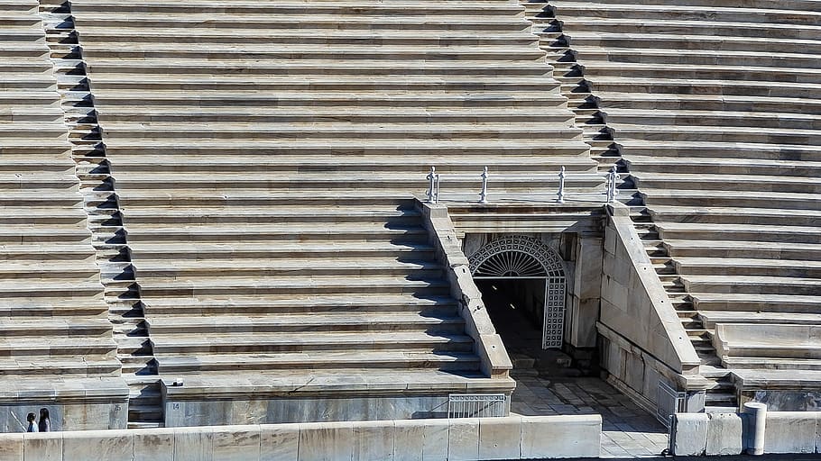 greece, athens, lines, olympic stadium, stage, olympics, shadows, HD wallpaper