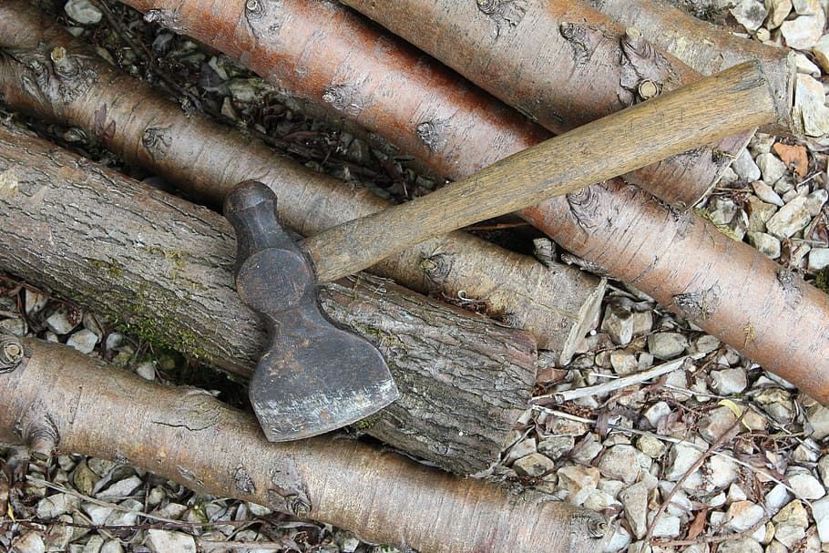 tool, axe, hatchet, timber, wood, log, chop, firewood, cut HD wallpaper