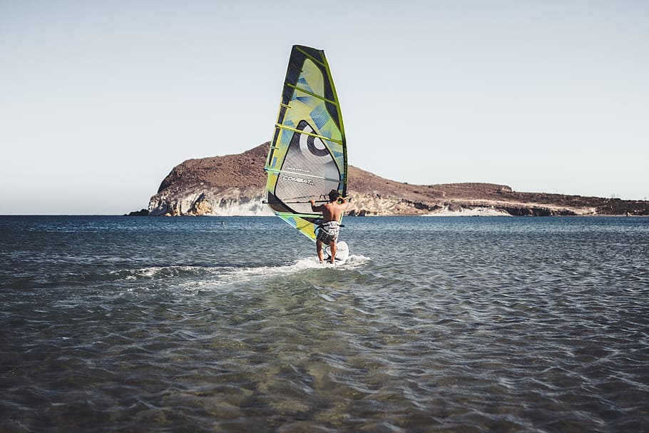man on sailboat, Sea, Beach, Surfer, Ocean, Sport, surfing HD wallpaper