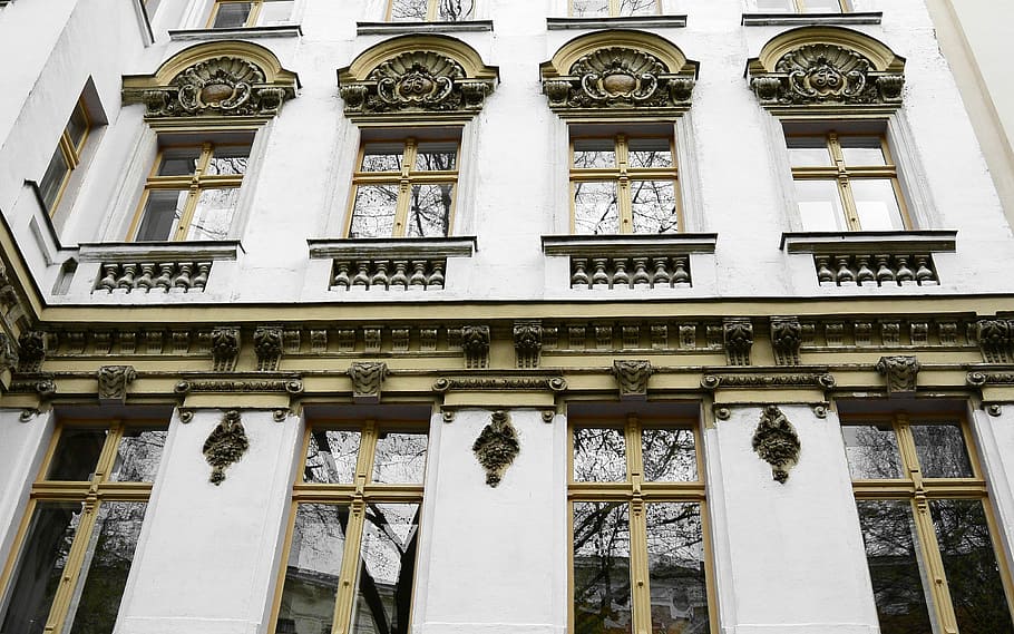 house facade, architecture, window, old window, building, hauswand HD wallpaper