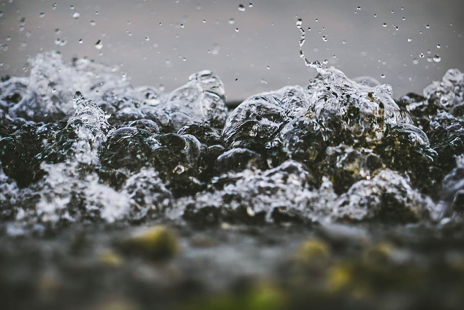 water splash, long exposure photography of water drops, boiling water HD wallpaper
