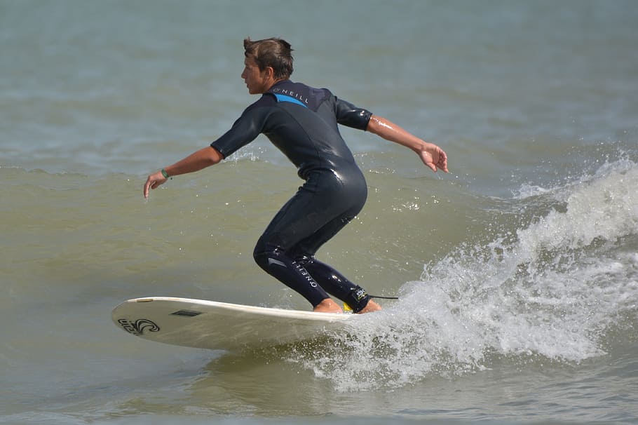 surfer, waves, man, people, sea, action, sport, outdoors, water HD wallpaper