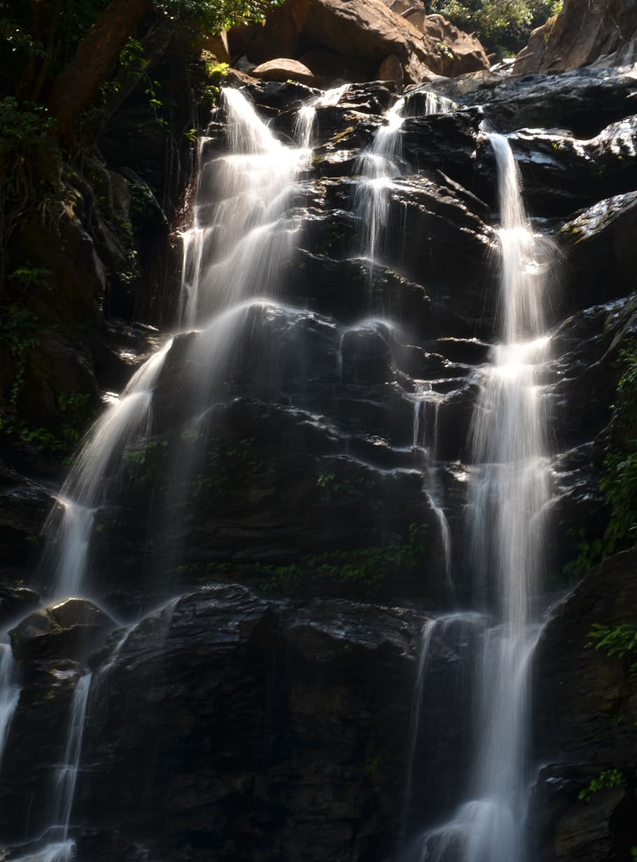 waterfall, waters, landscape, wilderness, scenery, natural HD wallpaper